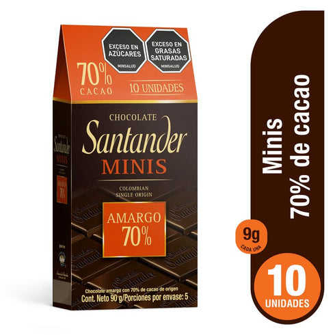 chocolatina santander 10u 90g mini